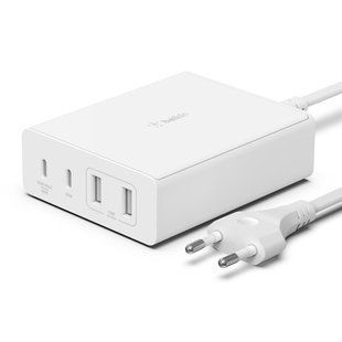 Мережевий зарядний пристрій Belkin Home Charger 108W Dual USB-С/USB-A (WCH010VFWH) 469272 фото