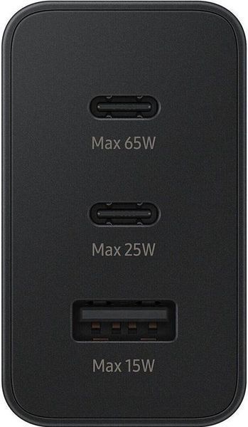 Мережевий зарядний пристрій Samsung Trio 65W Black (EP-T6530NBEGEU) 516743 фото