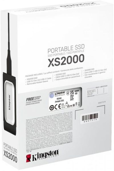 Накопичувач зовнішній SSD Portable USB 1.0ТB Kingston XS2000 Silver (SXS2000/1000G) 372922 фото