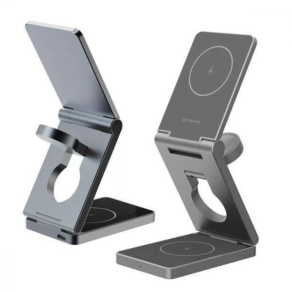 Бездротовий зарядний пристрій Proove Titan Volt 3in1 Gray (WSTV15000003) 538202 фото