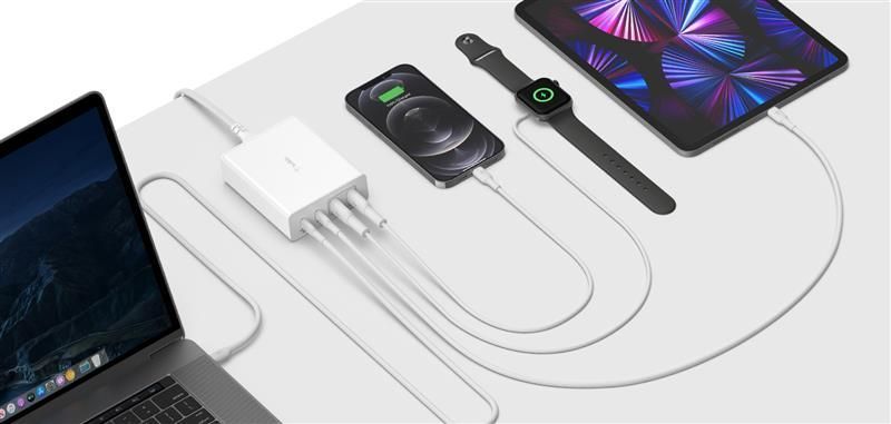 Мережевий зарядний пристрій Belkin Home Charger 108W Dual USB-С/USB-A (WCH010VFWH) 469272 фото